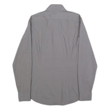 CALVIN KLEIN Mens Grey Plain Shirt S Cotton Blend Casual Button Down Long Sleeve