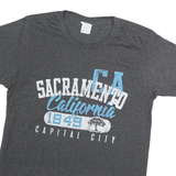 YAZBEK Mens Grey & Blue Graphic T-Shirt M Short Sleeve Crew Neck Casual Cotton