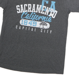 YAZBEK Mens Grey & Blue Graphic T-Shirt M Short Sleeve Crew Neck Casual Cotton