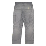 CARHARTT Mens Cotton Blend Grey Relaxed Work Trousers W30 L27 Durable Utility
