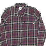 VANS Womens Grey & Red Checked Shirt L Cotton Blend Classic Long Sleeve
