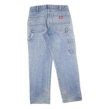 DICKIES Mens Relaxed Jeans Blue Denim W34 L32 Workwear Zip Closure