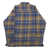 SUTTER & GRANT Mens Blue & Brown Plaid Quilted Flannel Jacket XL Cotton Blend