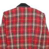 POSITIVE ATTITUDE Womens Red & Black Tartan Pattern Button Jacket UK 12 Acrylic