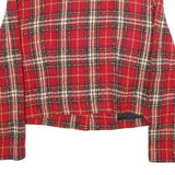 POSITIVE ATTITUDE Womens Red & Black Tartan Pattern Button Jacket UK 12 Acrylic