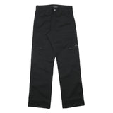 DRIVER Womens Black Regular Fit Straight Leg Trousers W27 L30 Zip Polyester