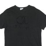 CHAMPION Mens Black Cotton Blend Graphic T-Shirt L Short Sleeve Crew Neck