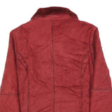REP SPORT Womens Red Suede Zip Up Jacket M Suede Plain Stylish Casual Outerwear
