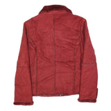 REP SPORT Womens Red Suede Zip Up Jacket M Suede Plain Stylish Casual Outerwear