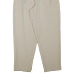 Womens Relaxed Fit Beige Trousers Polyester Blend W30 L28 Zip Casual Smart
