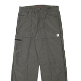TRAILER Mens Polyester Blend Relaxed Grey Trousers W34 L32 Functional Zip