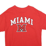 Mens Red Miami Graphic T-Shirt L Short Sleeve Crew Neck Cotton Blend Casual