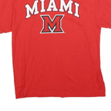 Mens Red Miami Graphic T-Shirt L Short Sleeve Crew Neck Cotton Blend Casual