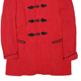 TIME COLLECTION Womens Red Button Jacket XS Viscose Blend Plain Elegant Tailored