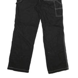 Black Womens Regular Fit Straight Cotton Jeans W32 L31 Contrast Stitching Button