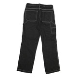 Black Womens Regular Fit Straight Cotton Jeans W32 L31 Contrast Stitching Button