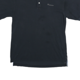 TOMMY HILFIGER Mens Navy Blue Short Sleeve Plain M Cotton Polo Shirt
