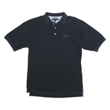 TOMMY HILFIGER Mens Navy Blue Short Sleeve Plain M Cotton Polo Shirt
