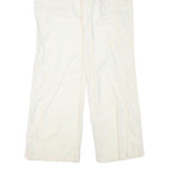 NORMAN KAMALI Womens Cotton Blend Cream Regular Straight Trousers W36 L34 Zip