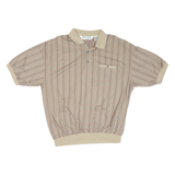CLASSICS Mens Beige & Brown Patterned Short Sleeve Polo Shirt 2XL Cotton Blend