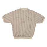CLASSICS Mens Beige & Brown Patterned Short Sleeve Polo Shirt 2XL Cotton Blend