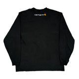 Vintage Carhartt Spellout Long Sleeve T-Shirt - Large Black Cotton