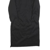 HUGO BOSS Womens Black Shirt Dress Cotton Blend Long Sleeve Knee Length S Formal