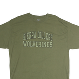 CHAMPION Mens Green Sierra College Wolverines Graphic T-Shirt 2XL Short Sleeve