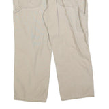 BLUE MOUNTAIN Mens Beige Cotton Blend Relaxed Straight Trousers W38 L27 Casual