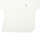 CHAPS Mens White Short Sleeve Plain M Cotton Blend Polo Shirt Classic Fit