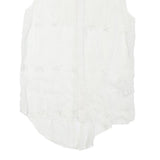 GUESS Womens White Sleeveless Shirt Collared Embellished Collar S Sleeveless