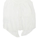 GUESS Womens White Sleeveless Shirt Collared Embellished Collar S Sleeveless