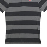NIKE Mens Grey & Black Striped Short Sleeve Polo Shirt S Cotton Blend