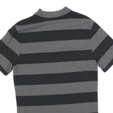 NIKE Mens Grey & Black Striped Short Sleeve Polo Shirt S Cotton Blend