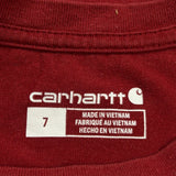 Age 7 Carhartt Long Sleeve T-Shirt - Small Red Cotton
