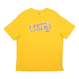 NBA Mens Yellow Lakers Graphic T-Shirt XL Short Sleeve Crew Neck Basketball