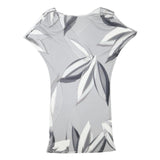 MARC CAIN Womens Grey & White Cold Shoulder Shift Dress Polyester Blend L