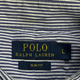 Polo By Ralph Lauren Slim Fit Shirt - Large Blue Cotton