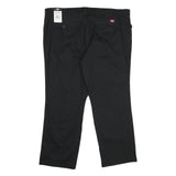 DICKIES Womens Black Relaxed Straight Leg Cotton Blend Trousers W44 L31 Workwear