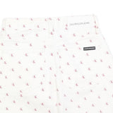 CALVIN KLEIN Womens White Cotton Blend Mini Denim Skirt XS Logo Print