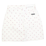 CALVIN KLEIN Womens White Cotton Blend Mini Denim Skirt XS Logo Print