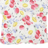 INES Womens White Red Yellow Blue Fruit Print Short Sleeve Shirt L Lightweight