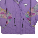 POLAR WEAR Womens Purple & Multicolour Patterned Lightweight Jacket L Polyester