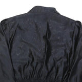 Womens Black Button Polyester Blend Cropped Jacket S Satin Effect Pattern