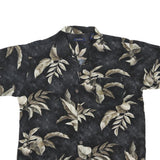 CLUB ROOM Mens Black & Beige Tropical Print Cotton Blend Shirt M Casual Summer