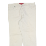 LEVI'S Womens Cotton Blend Beige Relaxed Straight Trousers W36 L28 Classic Style