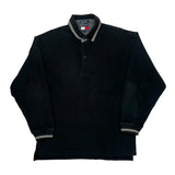 Tommy Hilfiger Long Sleeve Polo Shirt - Small Black Cotton