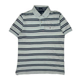 Tommy Hilfiger Striped Polo Shirt - Medium White Cotton