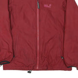 JACK WOLFSKIN Mens Red Outdoor Jacket M Polyester Blend Zip Lightweight