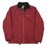 JACK WOLFSKIN Mens Red Outdoor Jacket M Polyester Blend Zip Lightweight